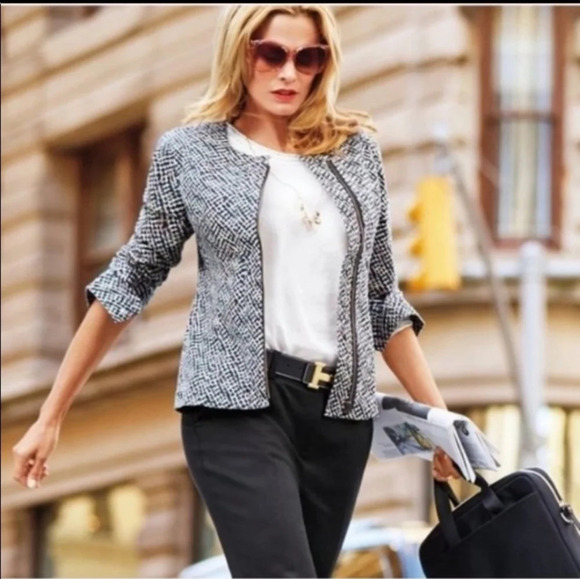 Cabi Cliffside Printed Asymmetrical Zip Jacket - Picture 2 of 8